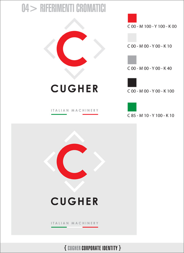 Cugher - Identity Style Guide - Studio del Logotipo pagina - Pagina 04 - Visualizzazione dei colori Visualizzazione dei colori