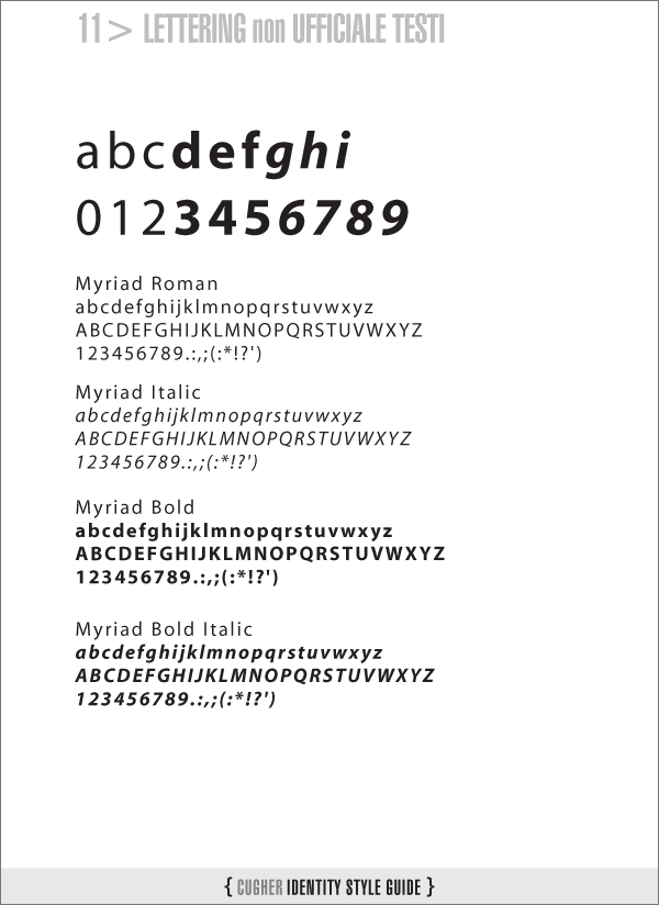 Cugher_Identity_Style_Guide_lettering_non_ufficiale_testi Lettering alternativo o non ufficiale da utilizzare nelle comunicazioni