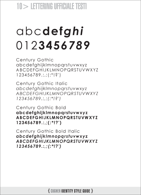 Cugher_Identity_Style_Guide_lettering_ufficiale_testi Lettering ufficiale da utilizzare nelle comunicazioni