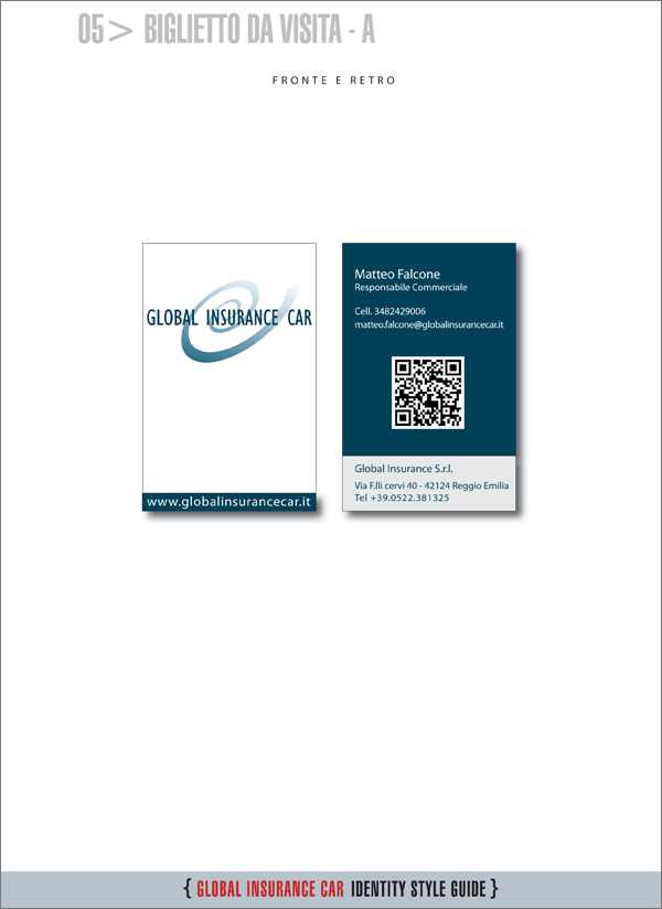 Global_Insurance_Car_Progetto_grafico_Corporate_Identity_Tavola_05_Biglietto_da_visita Layout Biglietto da visita