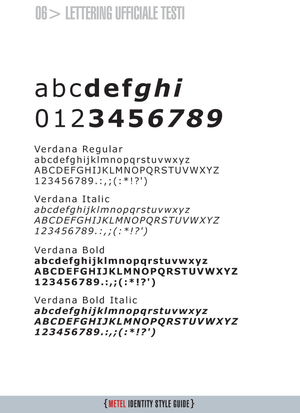 Metel Identity Style Guide - Lettering ufficiale Metel Identity Style Guide - Lettering ufficiale
