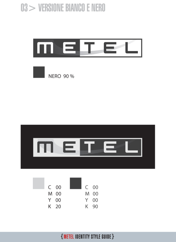Metel Identity Style Guide - Logotipo bianco e nero Metel Identity Style Guide - Logotipo bianco e nero