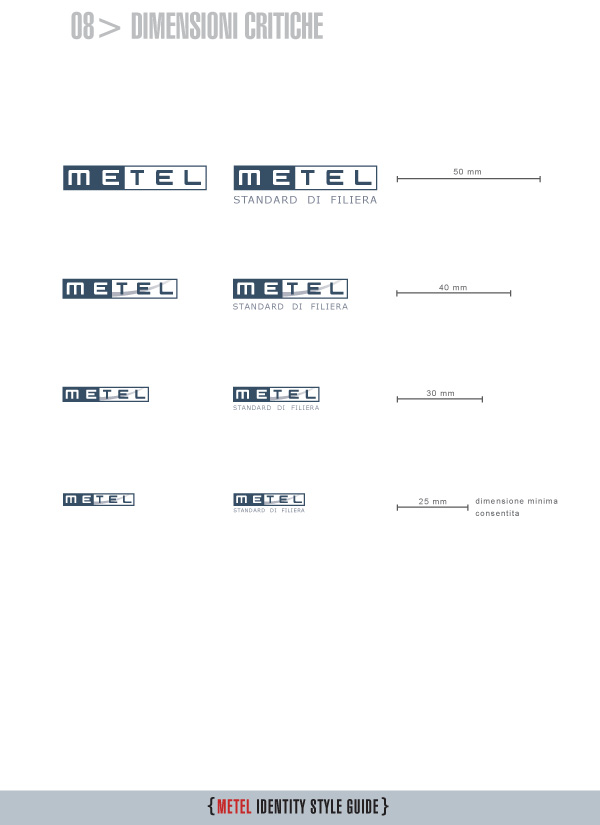 Metel Identity Style Guide - dimensione critica Metel Identity Style Guide - dimensione critica