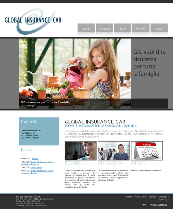 Sito Settore Assicurativo Per Global Insurance Car