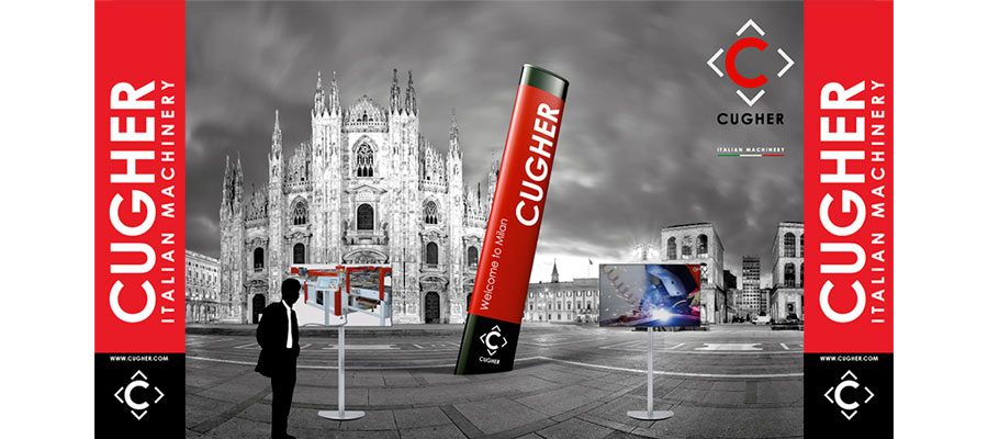 Realizzazione Layout Grafico Dello Stand Cugher Presso La Fiera Vitrum