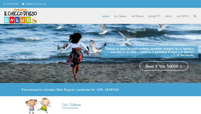 Idee e Soluzioni ha realizzato il sito web della Fondazione Il Chicco di Riso Onlus