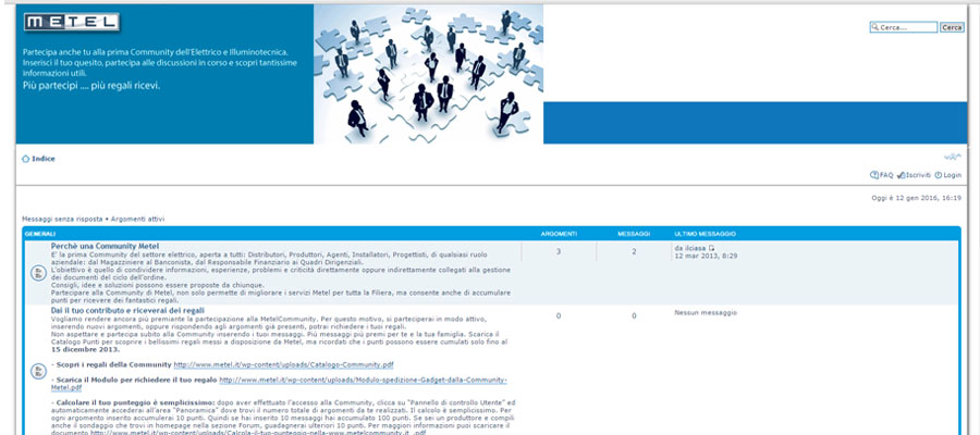 Realizzazione Della Nuova Community Per Metel: Www.metelcommunity.it