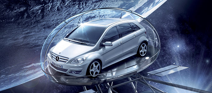 Modello 3D Satellite Per Campagna Pubblicitaria Mercedes
