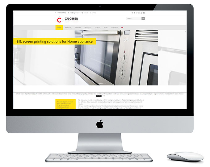 Presentazione Siti Internet Cugher Glass Layout Home Page Sito Www.cugherprintingappliance.com