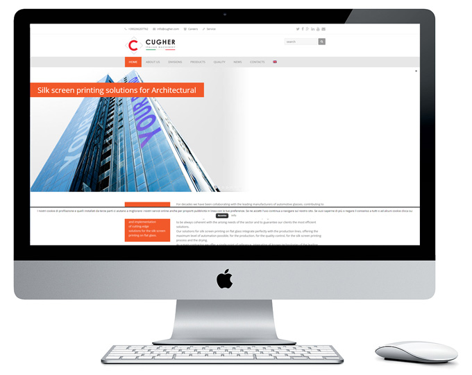 Presentazione Siti Internet Cugher Glass Layout Home Page Sito Www.cugherprintingarchitectural.com