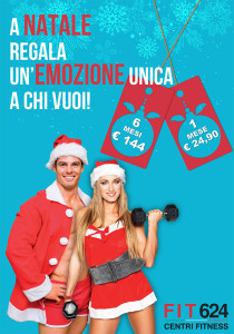 Progetto grafico Poster per promo natalizia Gift Card FIT624 Palestra Bergamo