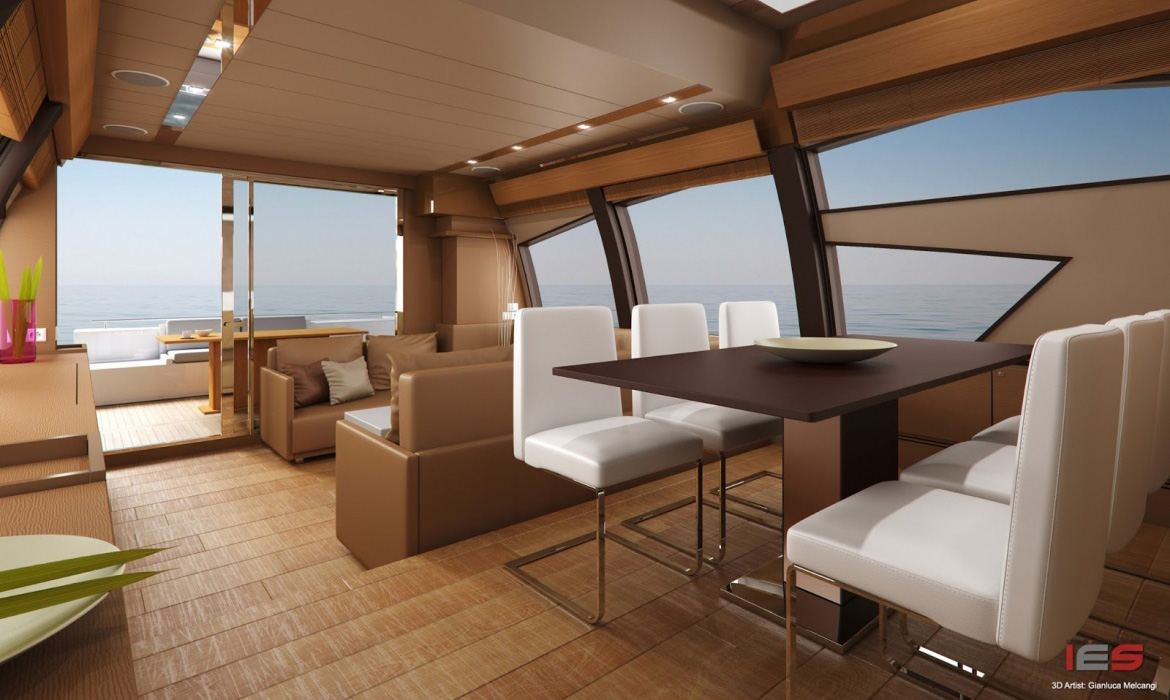 Modellazione E Rendering 3D Dello Yacht Ferretti 720